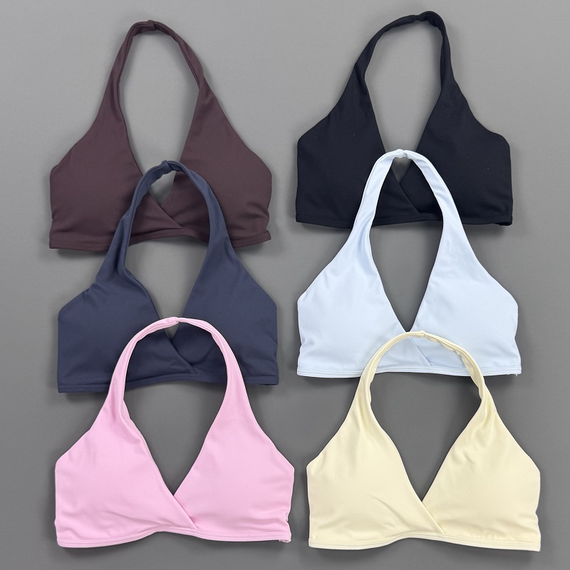 Aquatic Sports Bra - Kadınlar İçin Sporcu Sütyeni, Halter Yaka,